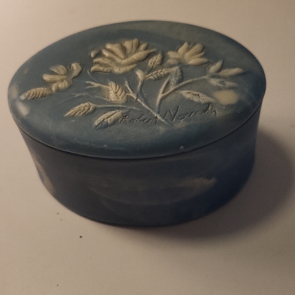 Vintage Blue Floral Keepsake Box